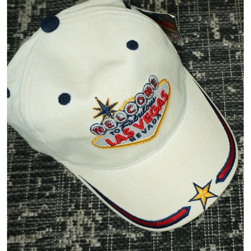 Welcome to Las Vegas Iconic Sign‎ Embroidered Hat Strapback Cream Star Souvenir